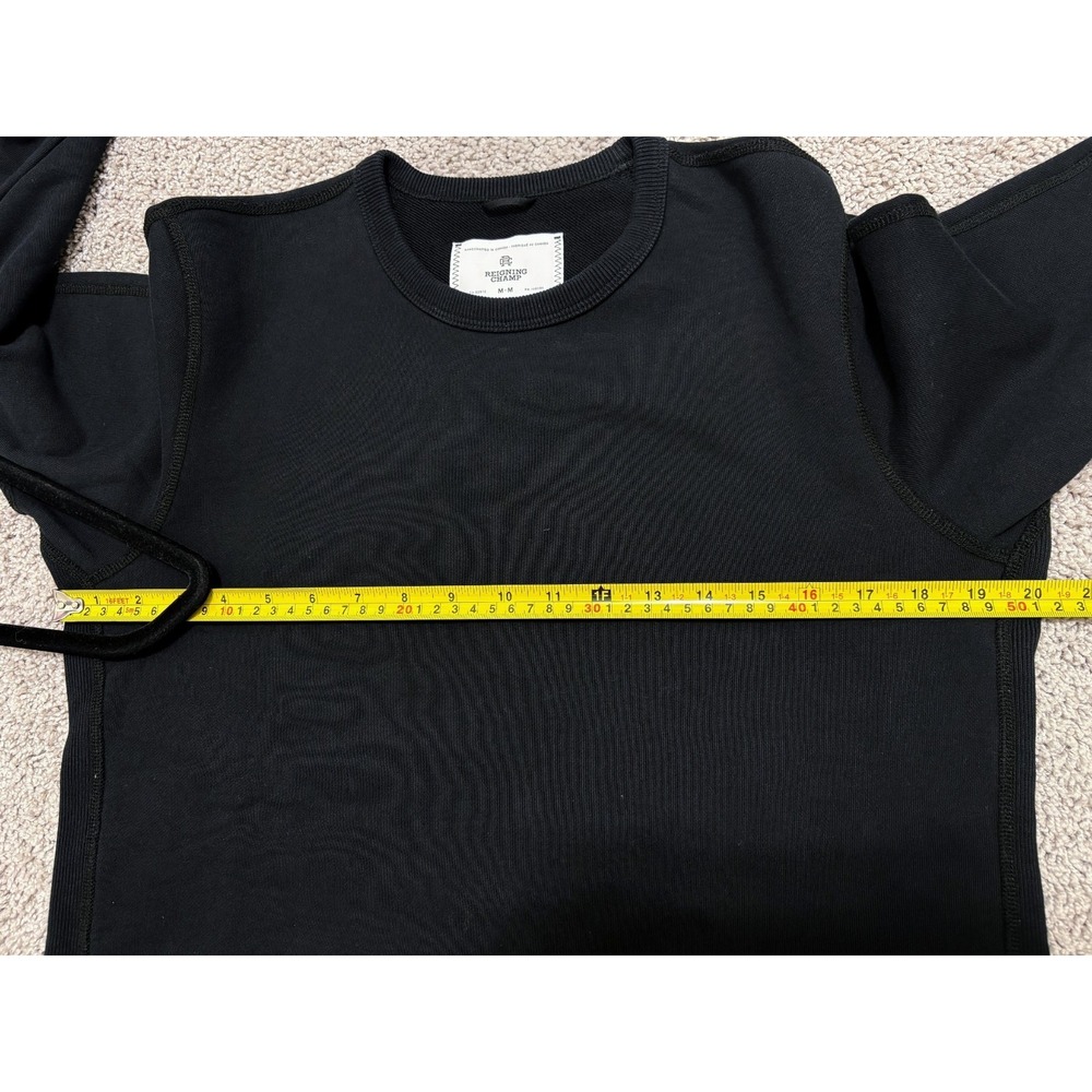 Reigning Champ Sweatshirt Crewneck Pullover Terry Slim Fit Black Mens Medium (M) - Picture 12 of 16